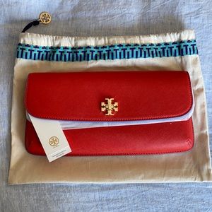 New, Tory Burch clutch and duster bag.